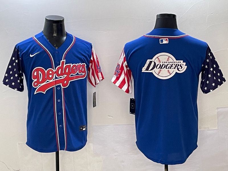 Men Los Angeles Dodgers Blank Blue a generation of national flags Joint name 2025 Nike MLB Jersey style 24